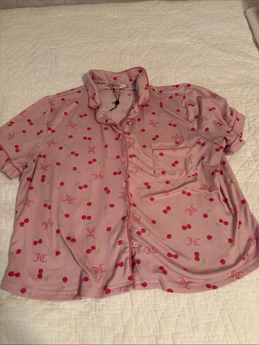 Unbranded Pink‎ Cherry Print Short Pajama Set